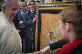 Autumn de Forest November 2015 presenting the Pope with a painting in Vatican City. Autumn&rsquo;s profile presents unique opportunities to give back.