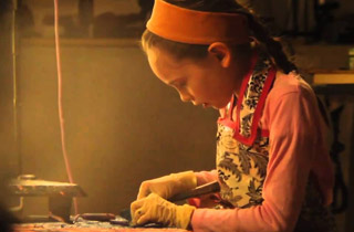 Autumn in her Studio at work.