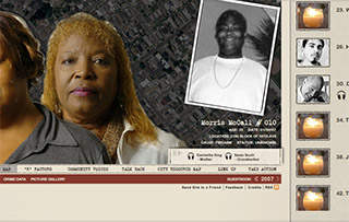 Each photo is a prompt to learn about the victim and leads to audio or video of the family sharing remembrances.