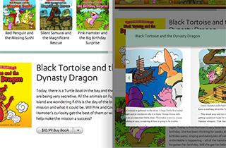 The website supports full e-commerce as well as driving to App Store for e-books.