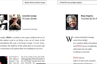 Inside layout of program book has persistent elements. All print collateral - used for marketing, sponsors and the like - integrated thematic elements.