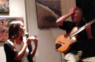 Jazz singer Jenna Mammina and her Berkeley based guitarist Robin Lewis. Jenna has won numerous awards and performed on stages around the world. She launched a tribute CD to her mentor Abbey Lincoln in 2014.